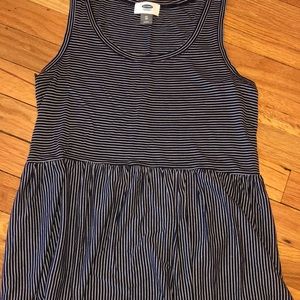 Navy blue and white stripped tank top